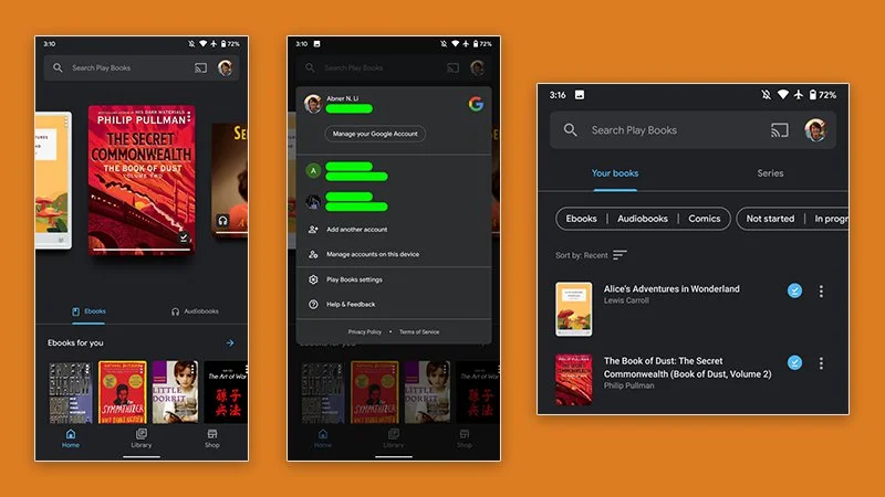 ksiazki play material theme