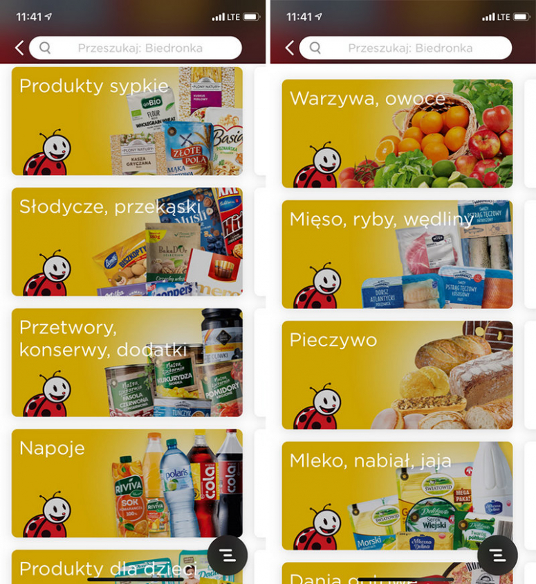 Glovo zakupy Biedronka