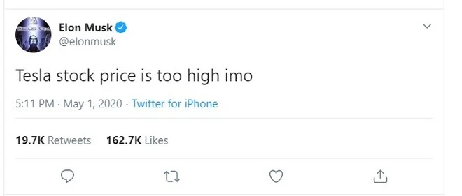 musk tesla za wysoka cena