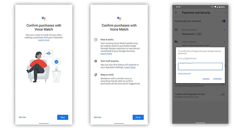 google asystent potwierdzanie platnosci