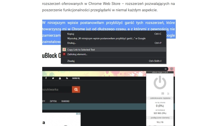 chrome-linkowanie