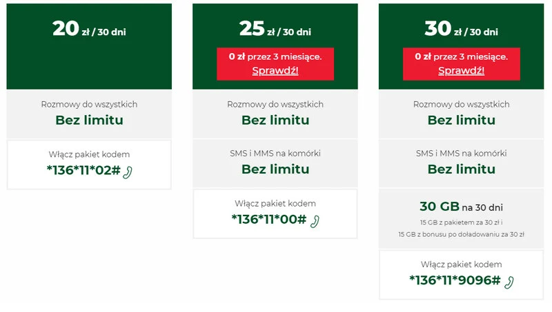 Plus na kartę cennik