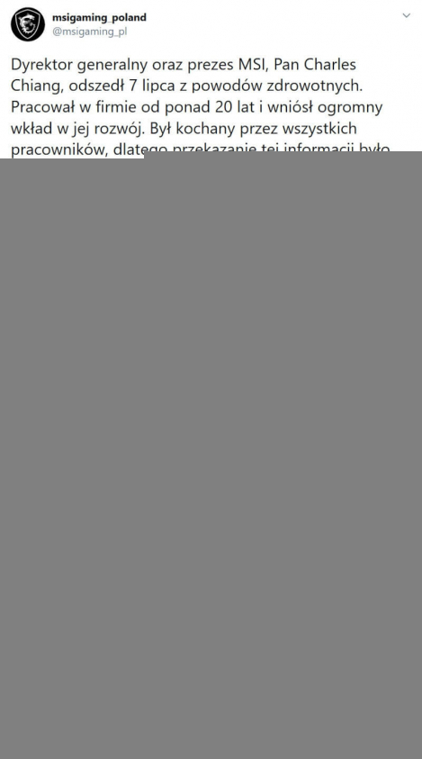 MSI twitter PL CEO