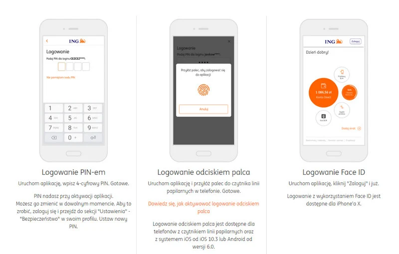 Logowanie do aplikacji mobilnej ING