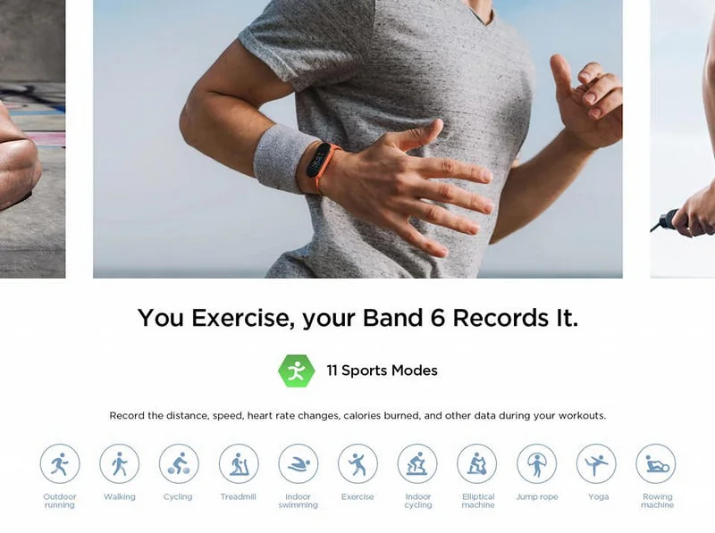 Amazfit Band 6 - tryby sportowe