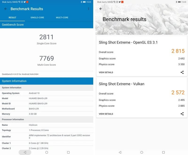 HUAWEI MatePad w benchmarkach Geekbench i 3DMark