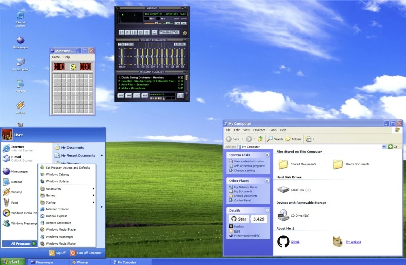menu start windows xp