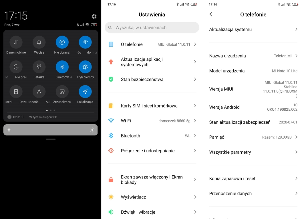 xiaomi mi 10 note lite interfejsmiui11 Średni