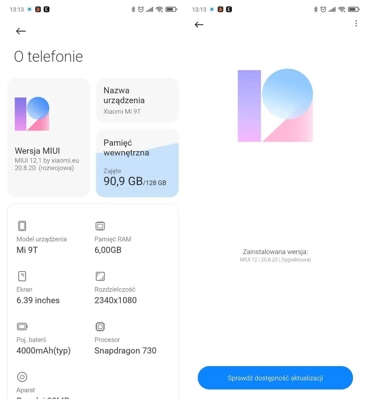 MIUI 12 Xiaomi aktualizacja