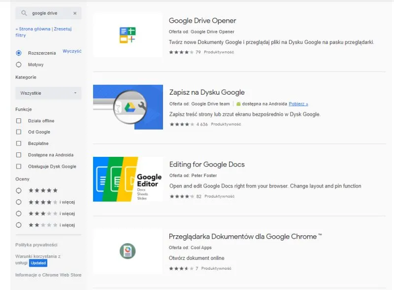 Chrome web store