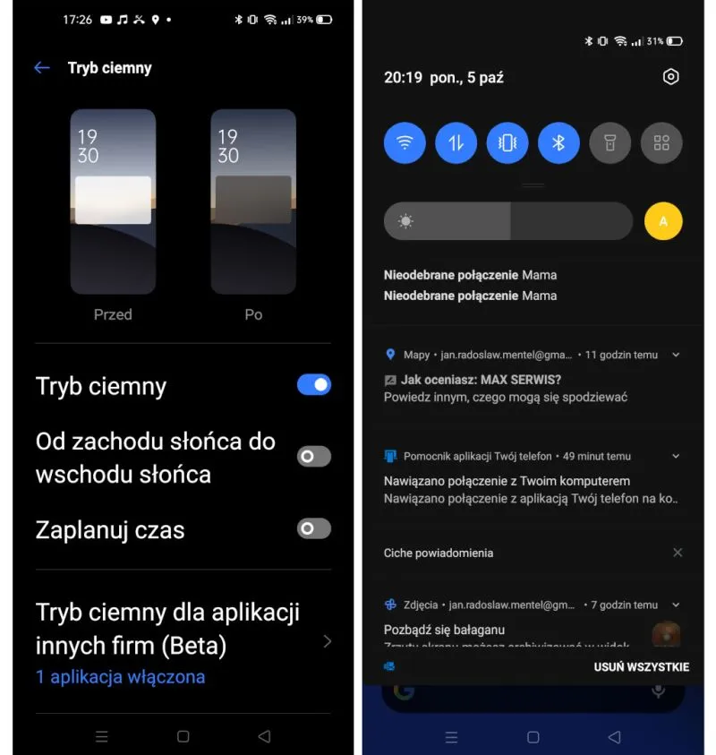 Ciemny motywi Android