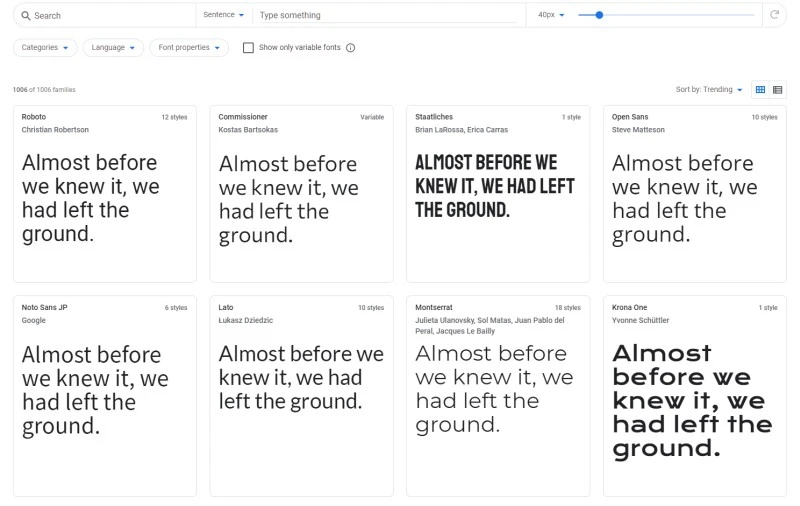 google fonts