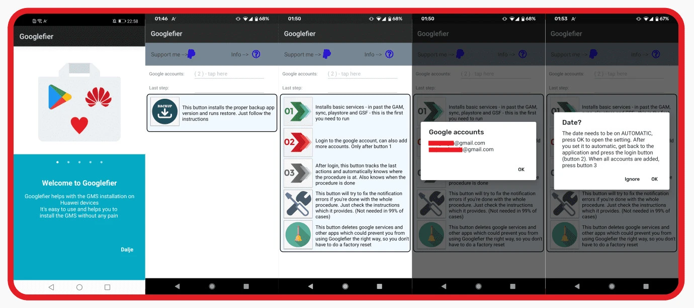 Googlefier - Zainstaluj GMS na Huawei