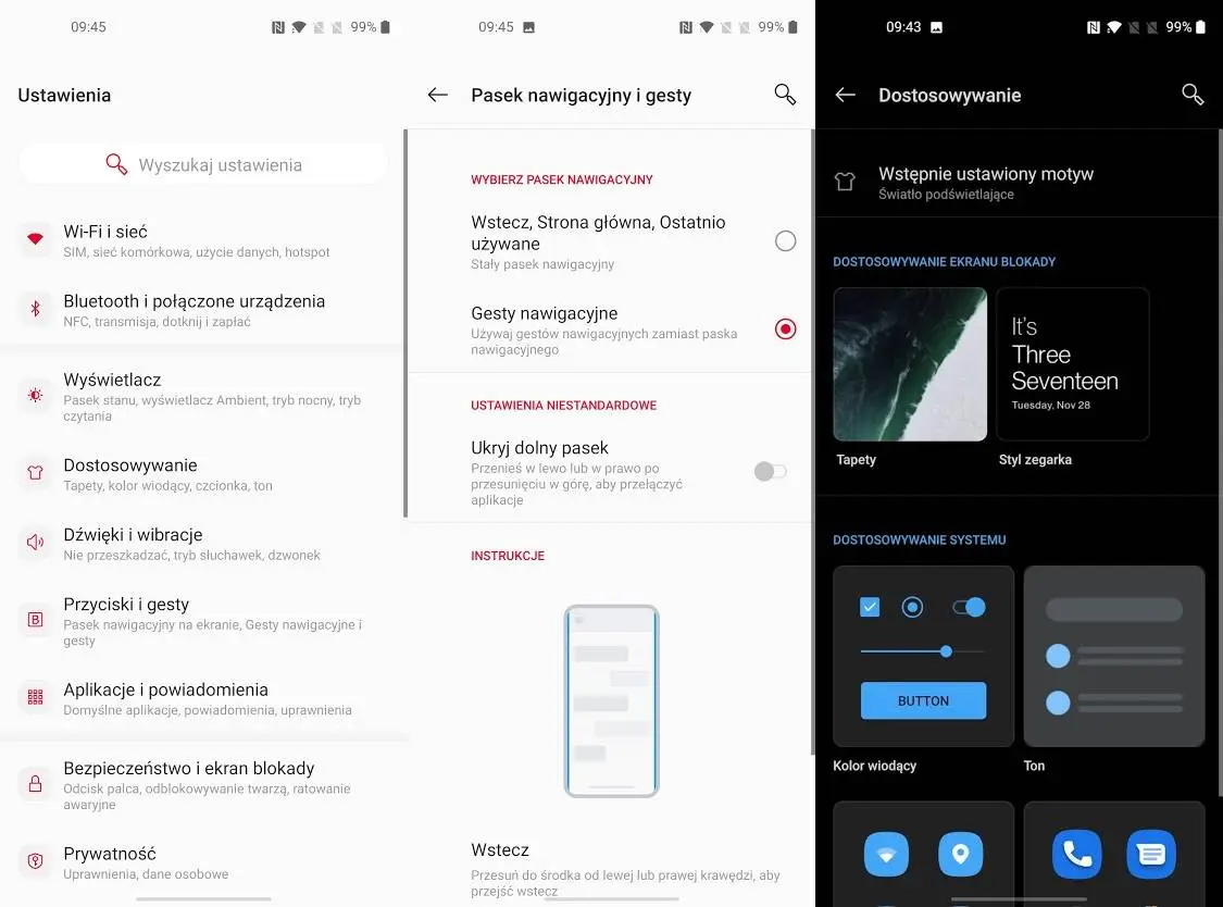 OnePlus Nord N10 5G interfejs systemu oxygen os