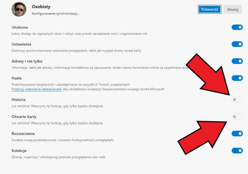 microsoft edge synchro