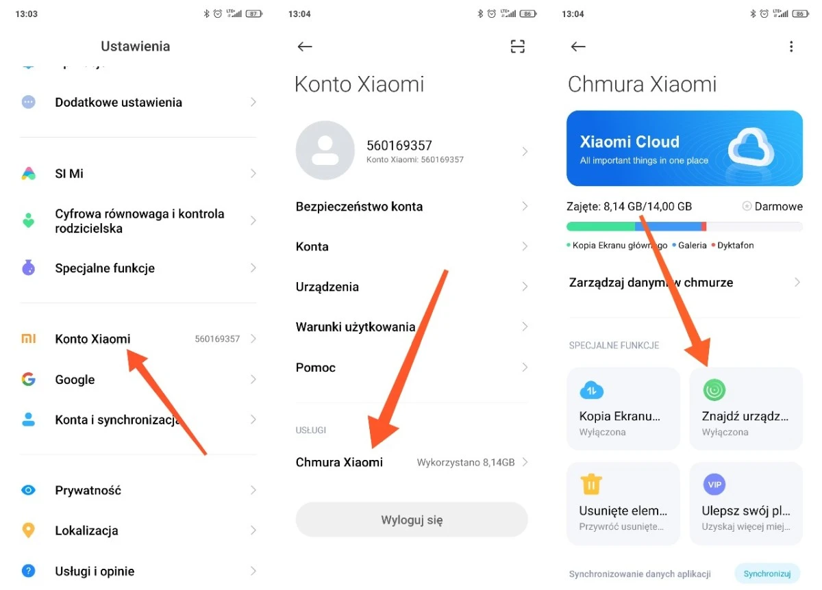 Xiaomi znajdz telefon MIUI