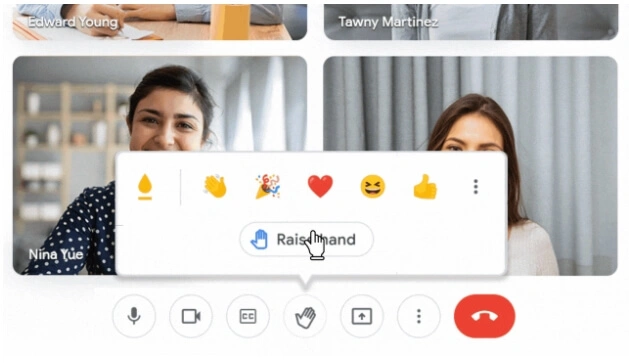 reakcje google meet 1