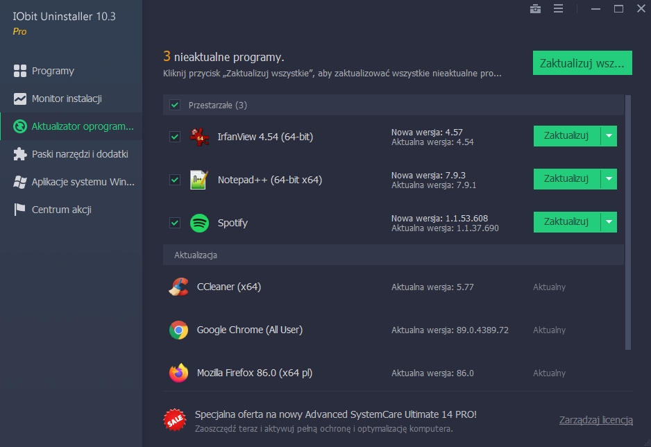 aktualizacja programów