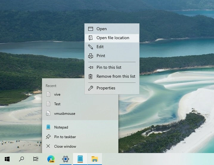 nowy pasek zadan windows 10