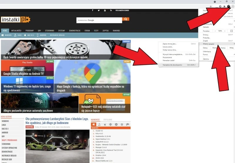 zrzut ekranu chrome 1a