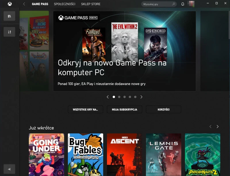 Windows 10 aplikacja Xbox