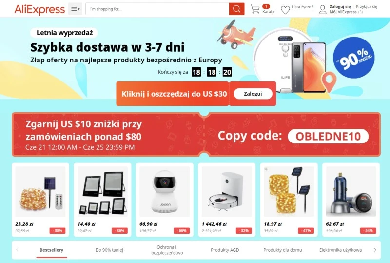 szybka dostawa z aliexpress