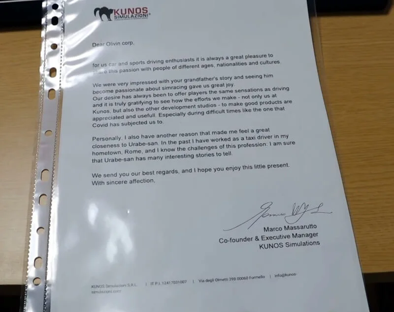 Ryuji Urabe dostał list od autorów serii Assetto Corsa