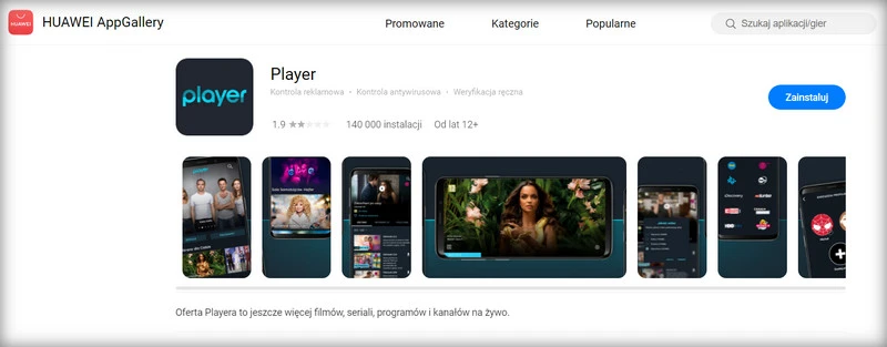 Aplikacja Player zintegrowana z HMS