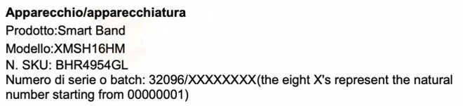 Xiaomi Mi Band 6 NFC wlochy