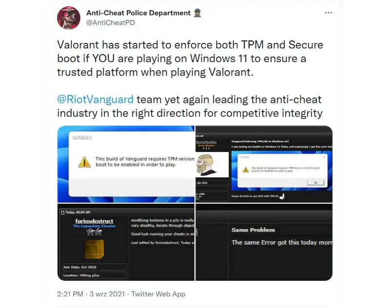 Obszedłeś wymóg TPM 2.0 w Windowsie 11? Nie zagrasz na nim w Valorant, gra wymaga TPM