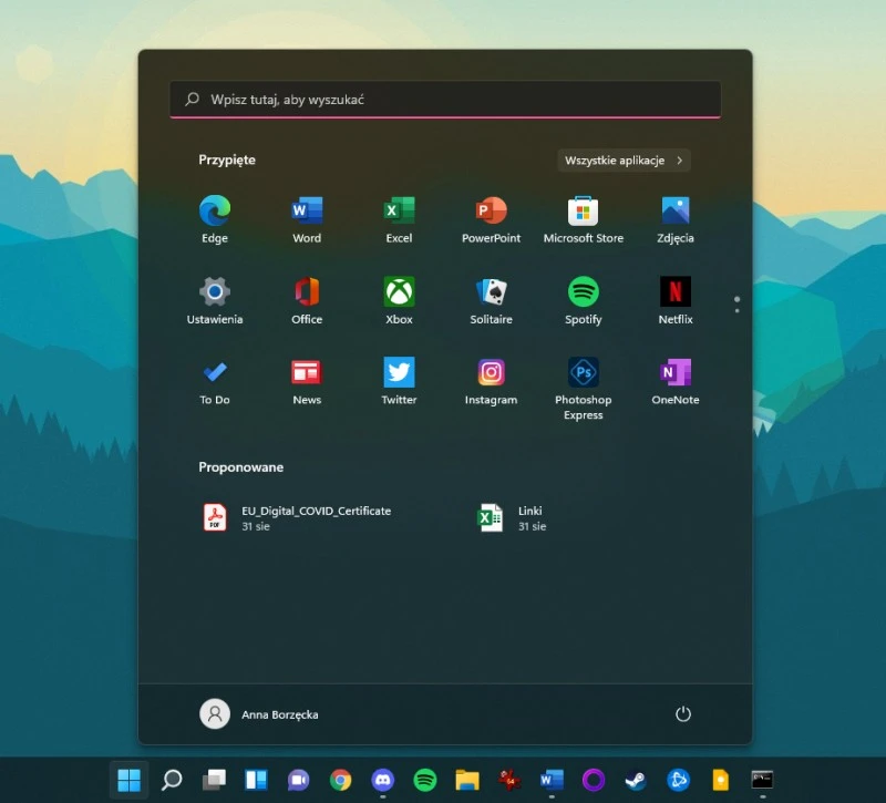 windows 11 menu start