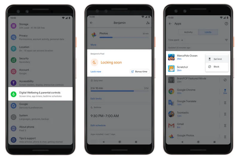 Android 10 Parents control