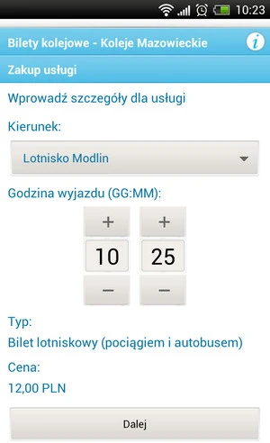 Bilet lotniskowy w aplikacji SkyCash