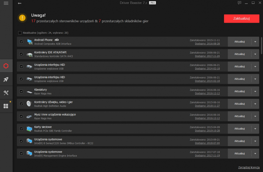 Aktualizacja sterowników