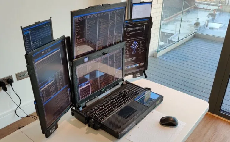 Aurora 7 to niezwykły laptop z siedmioma ekranami
