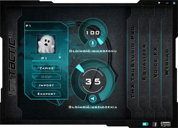 Panel sterowania Sound Blaster Tactic
