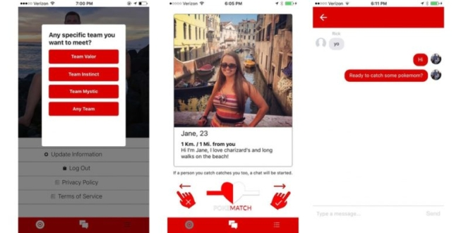 PokeMatch – randkowa aplikacja w stylu Tindera dla fanów Pokemon Go