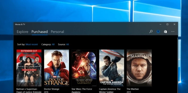 Aplikacja Filmy & TV otrzymuje wygląd rodem z Project NEON