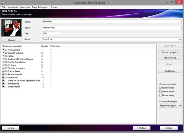 Zgrywanie Audio CD Zgrywanie Audio CD