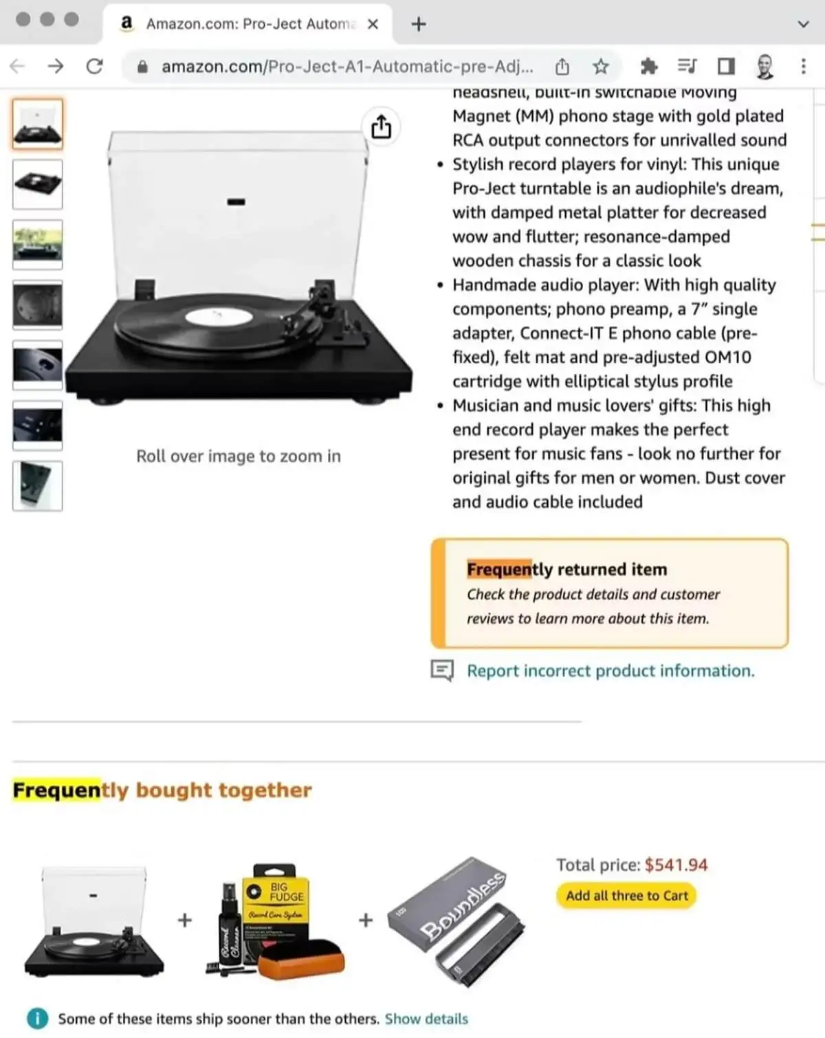 Produkt oznaczony w platformie Amazon jako często zwracany