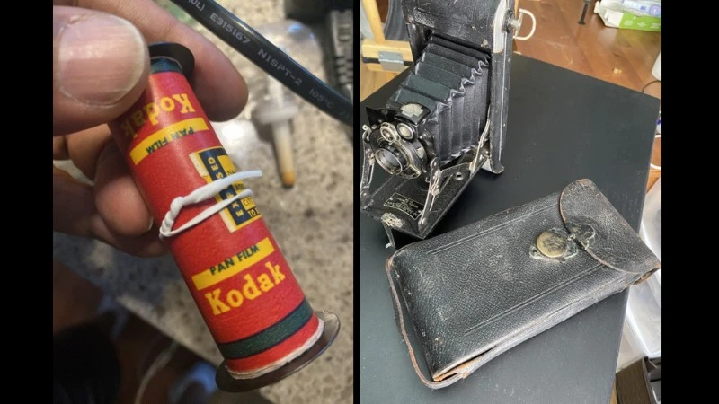 Kupił aparat ze 100-letnim filmem. Znalazł na nim te dwa zdjęcia