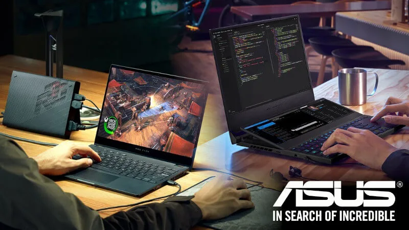 Oryginalne laptopy ASUS ROG. Dwuekranowy Zephyrus Duo i Flow X13 z zewnętrzną grafiką