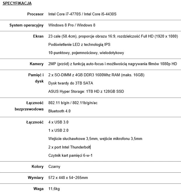 asus komputer spec