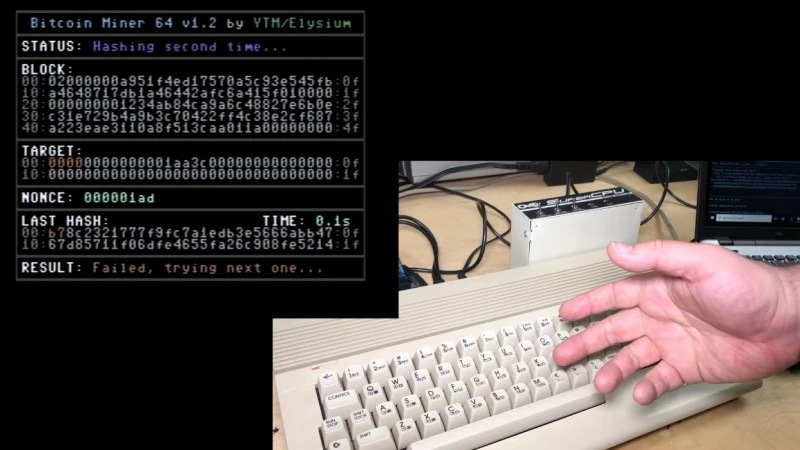 Kopanie Bitcoina na Commodore 64 działa. Wykopanie 1 BTC zajmuje…