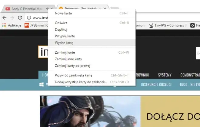 Google Chrome z funkcją automatycznego wyciszania nieaktywnych kart?