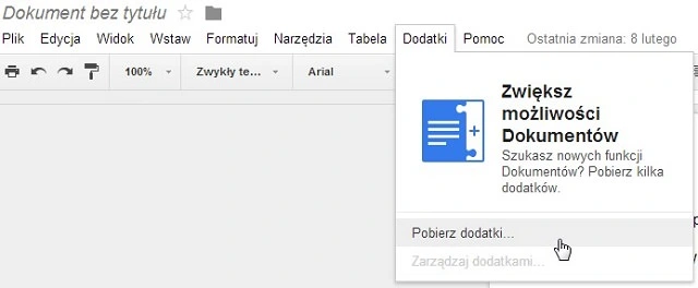 dodatki dokumenty google