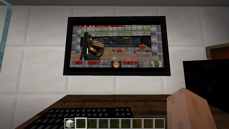 Doom uruchomiony na Windows XP… w Minecrafcie
