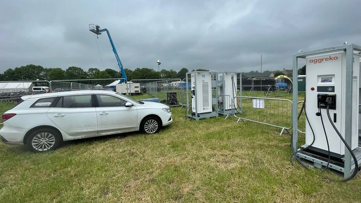 Agregat na ropę ładował elektryki na Glastonbury Festival. A miało być eko