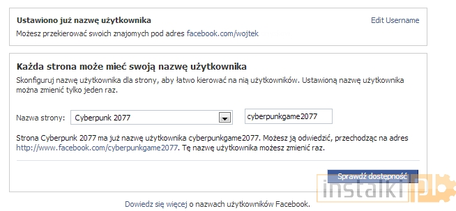 facebook krotki adres