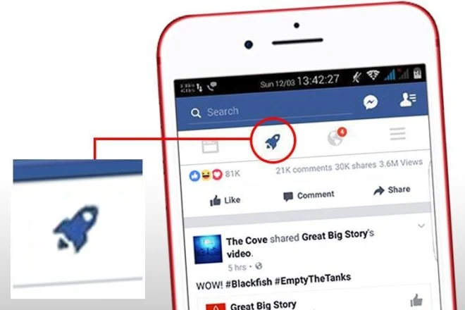 Nowa ikona rakiety na Facebooku? Portal testuje kolejne rozwiązanie